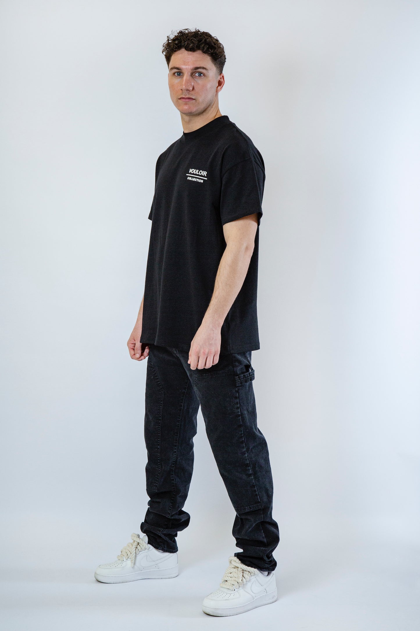 Oversized Logo Print T-Shirt - Black
