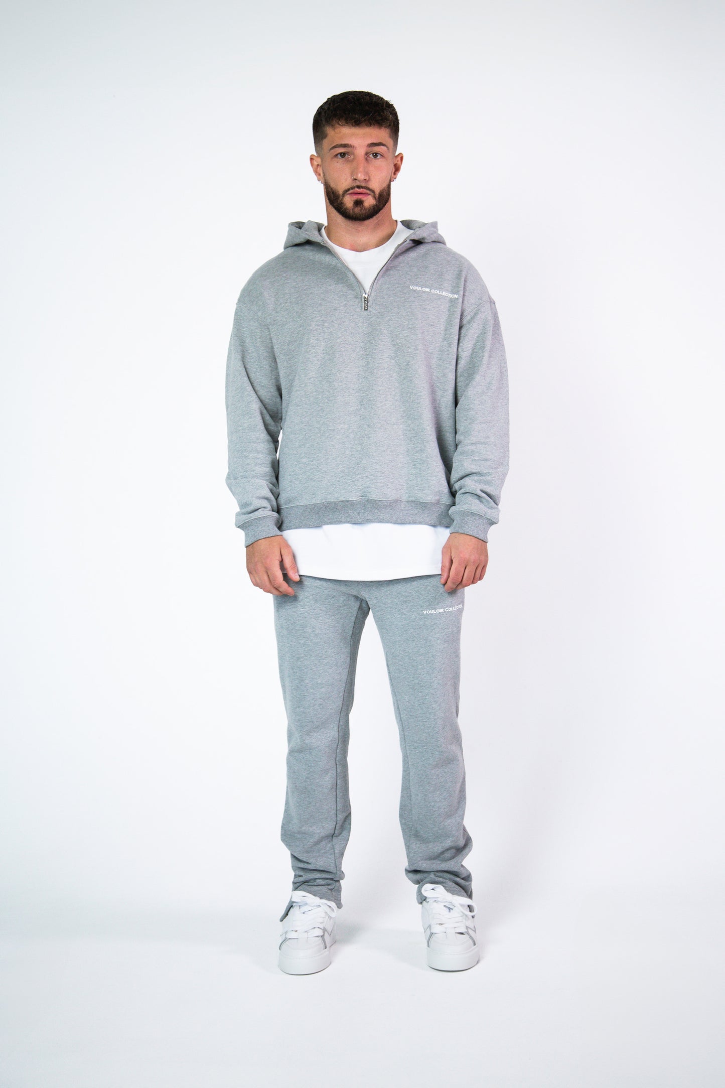 Quarter Zip Hoodie - Grey