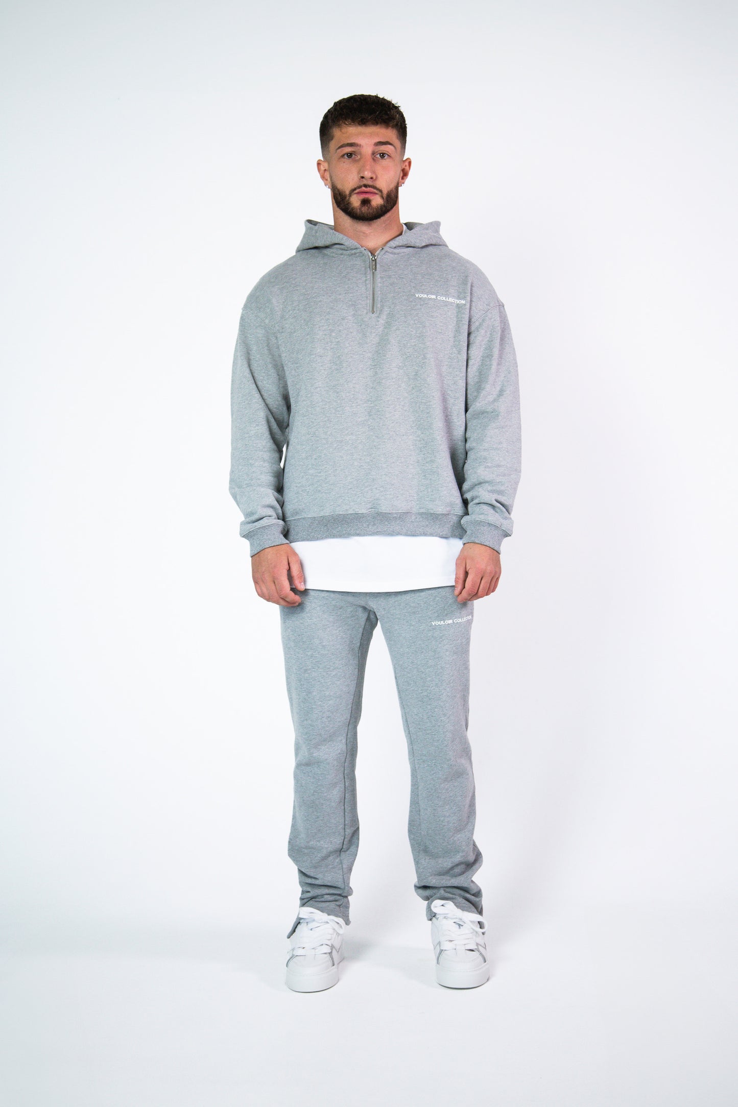Quarter Zip Hoodie - Grey