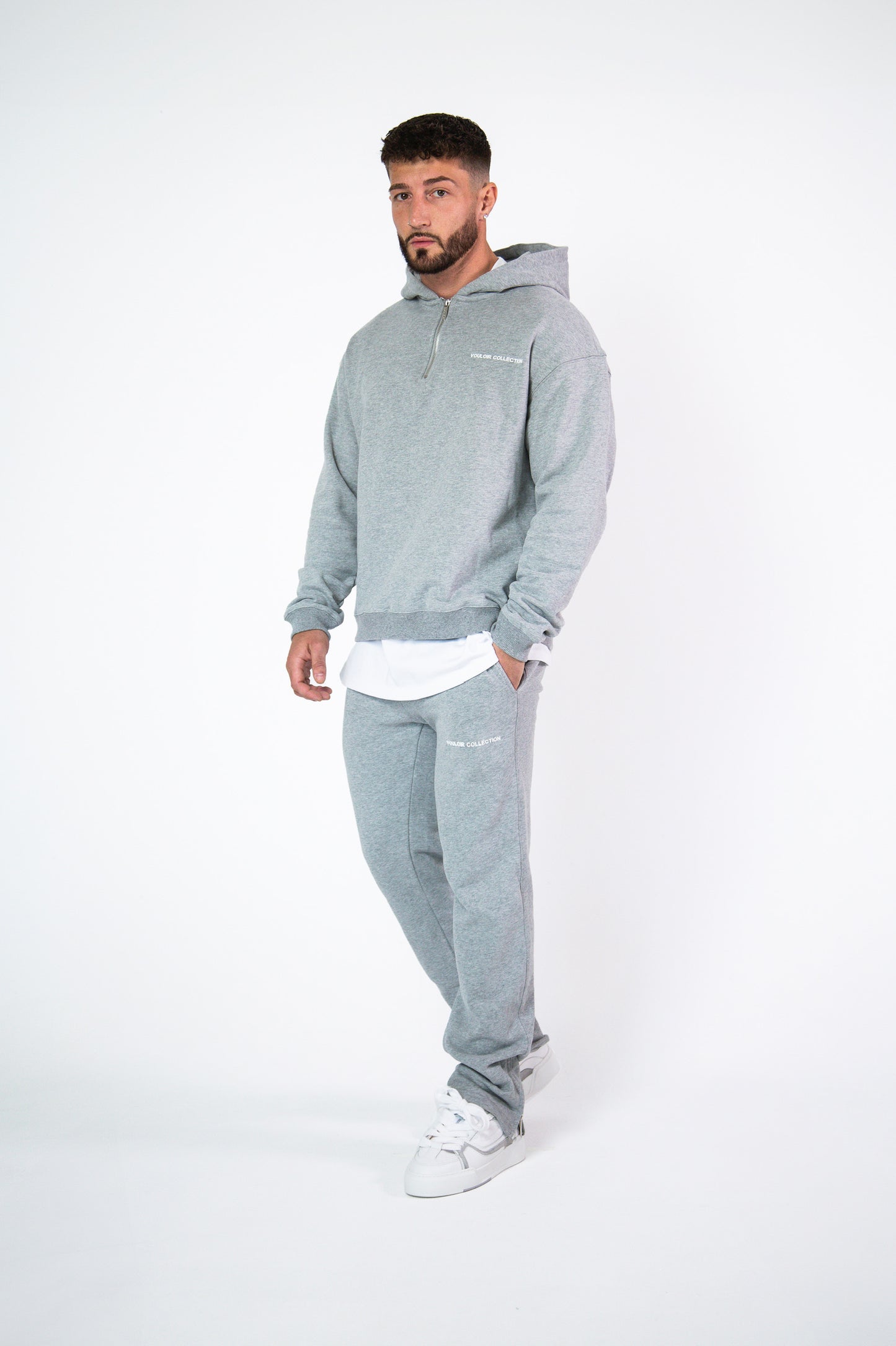 Quarter Zip Hoodie - Grey
