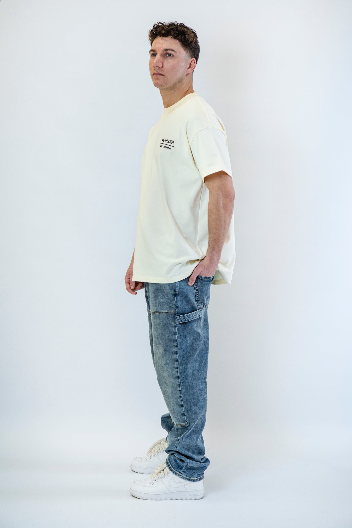 Oversized Logo Print T-Shirt - Cream